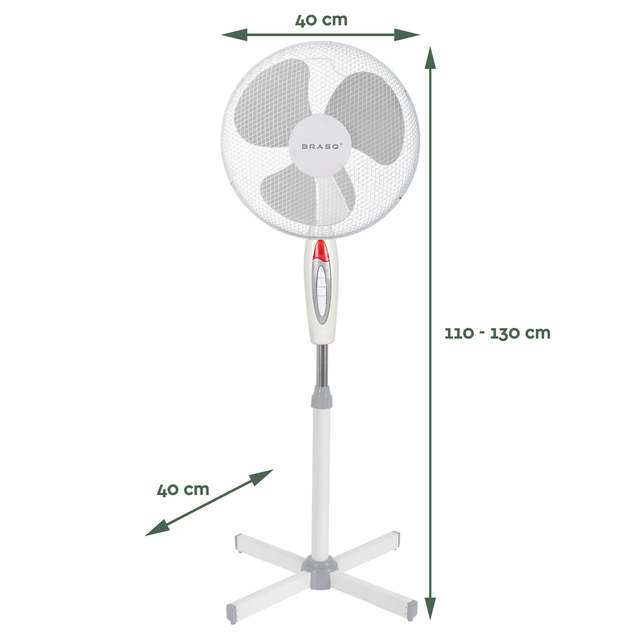 Statiefventilator BRASQ F300 Ø 40cm wit