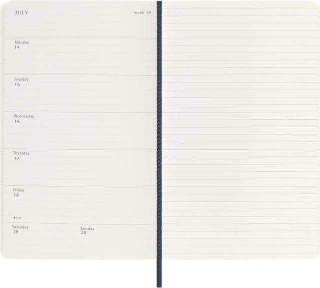 Agenda 2025 Moleskine 12M Planner Weekly 7dagen/1pagina large sc sapphire blue