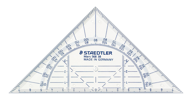 Geodriehoek Staedtler 568 160mm transparant