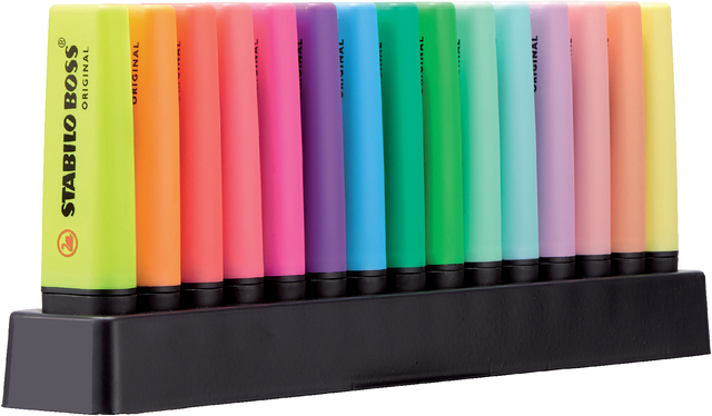 Markeerstift STABILO BOSS Original 70/15 assorti deskset à 15 stuks