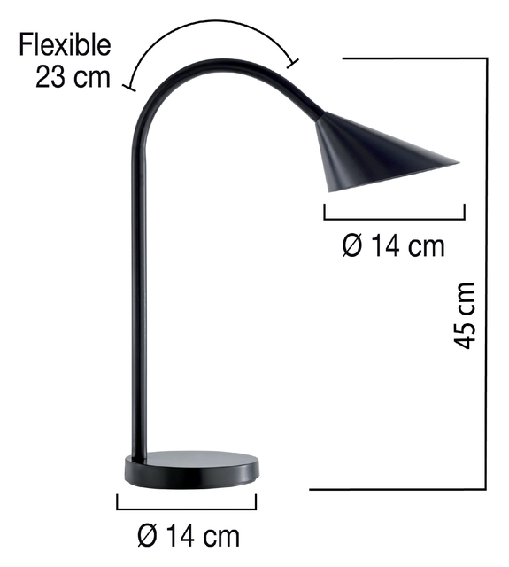 Bureaulamp Unilux Sol led zwart