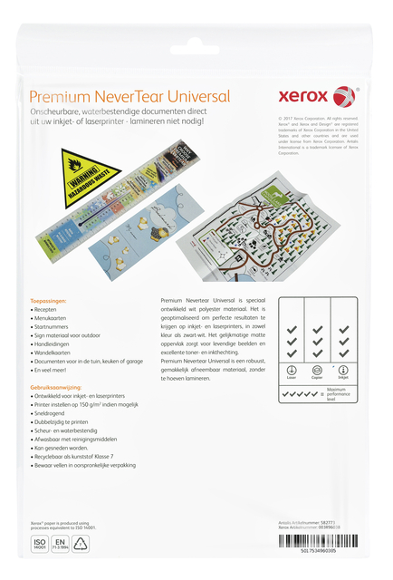 Nevertear Xerox Premium Universal A4 polyester 136micron wit 10 vel