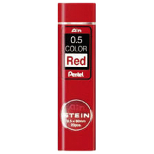 Potloodstift Pentel Ain Stein HB 0.5mm rood koker à 20 stuks