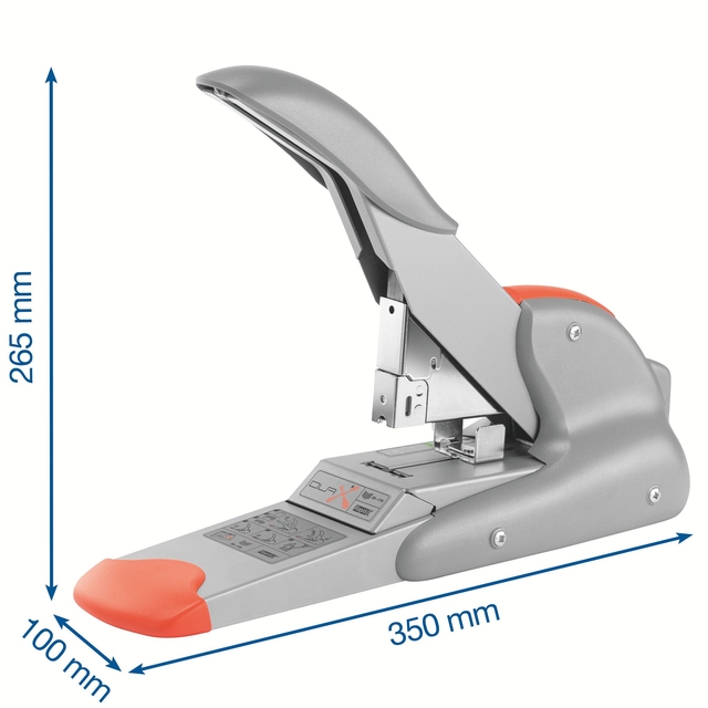 Nietmachine Rapid Supreme duax heavy duty 170 vel zilver/oranje