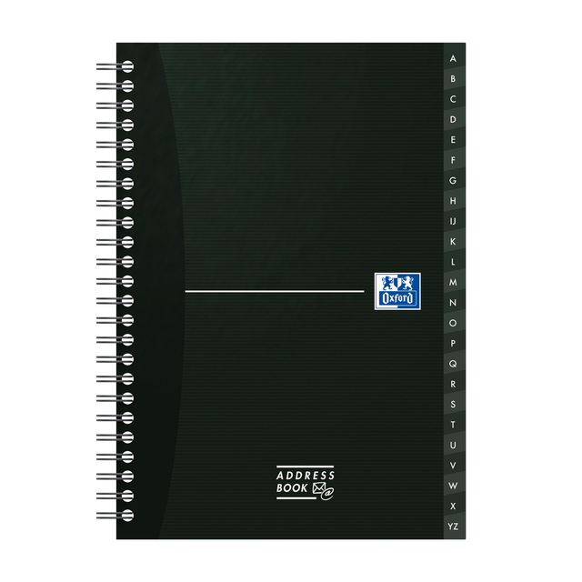 Adresboek Oxford Office Essentials A5 72vel dubbelspiraal assorti