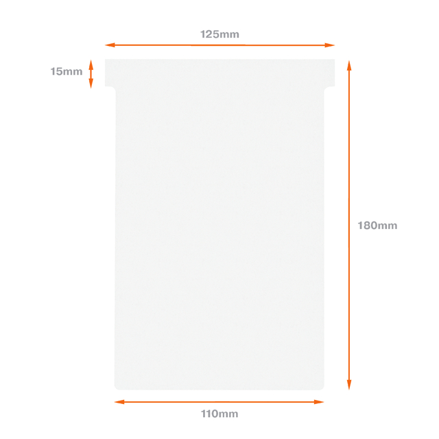 Planbord T-kaart Nobo nr 4 112mm wit 100 stuks