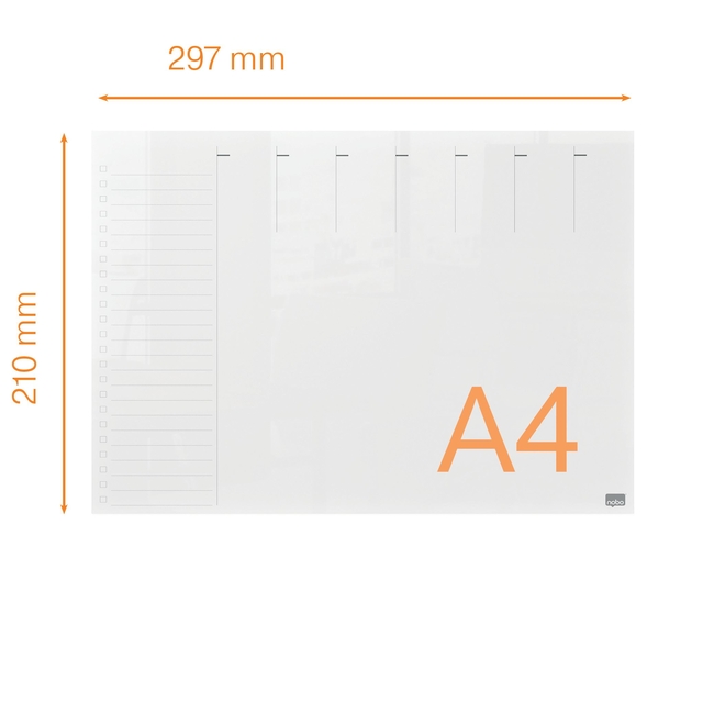 Weekplanner Nobo transparant acryl A4