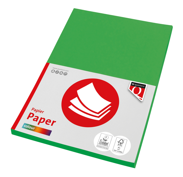 Kopieerpapier Quantore Colour A4 160gr grasgroen 50vel