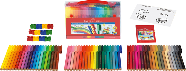 Kleurstiften Faber-Castell Connector assorti koffer à 60 stuks