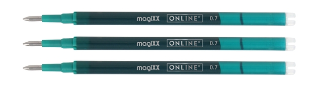 Gelschrijvervulling Online Magixx 0.7mm turquoise blister à 3 stuks