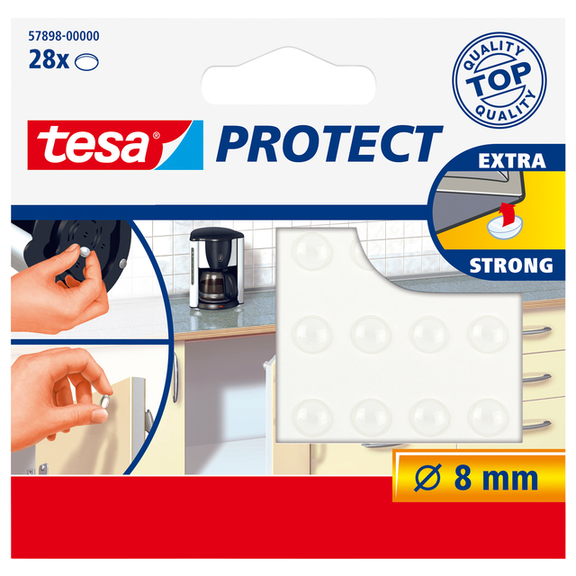 Anti-slip en geluiddempers tesa® Protect rond  Ø8mm transparant 28 stuks