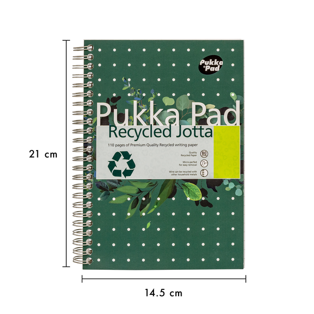 Notitieboek Pukka Pad Jotta A5 lijn 110 pagina's 80gr groen