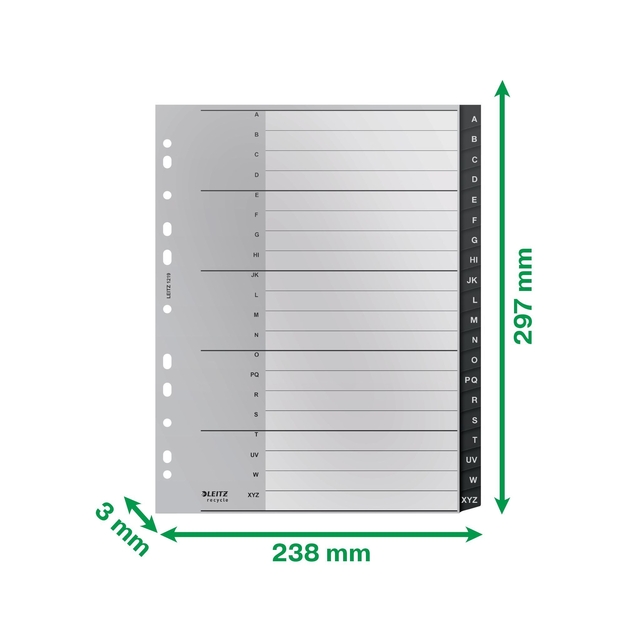 Tabblad Leitz Recycle A4 11-gaats A-Z extra breed PP