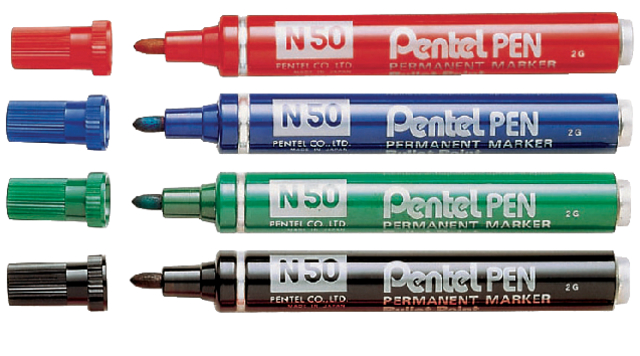 Viltstift Pentel N50 rond 1.5-3mm zwart