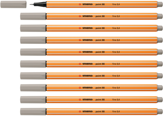 Fineliner STABILO point 88/93 fijn warm grijs