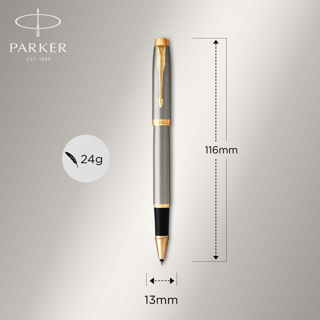 Balpen en Rollerpen Parker IM brushed metal GT medium 2 stuks