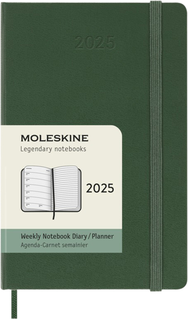 Agenda 2025 Moleskine 12M Planner Weekly 7dagen/1pagina pocket hc myrtle green