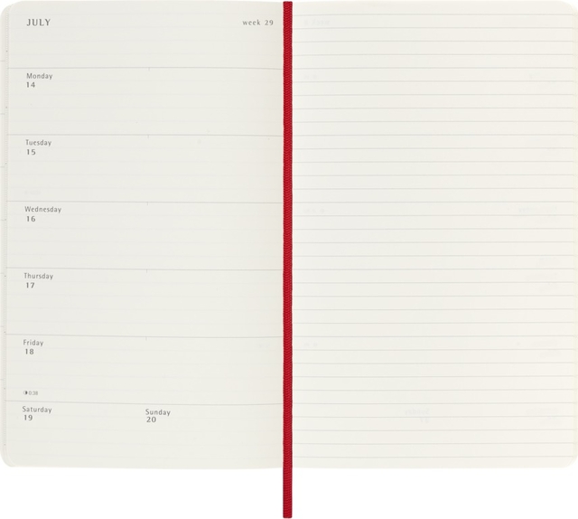 Agenda 2025 Moleskine 12M Planner Weekly 7dagen/1pagina large sc scarlet red