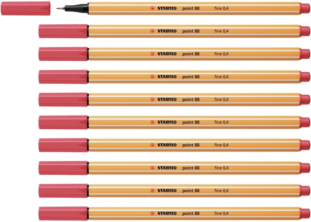 Fineliner STABILO point 88/47 fijn roestig rood