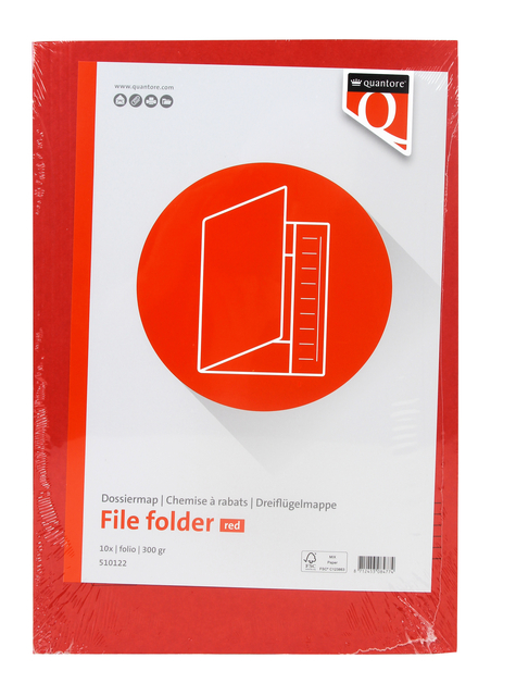 Dossiermap Quantore folio 300gr rood