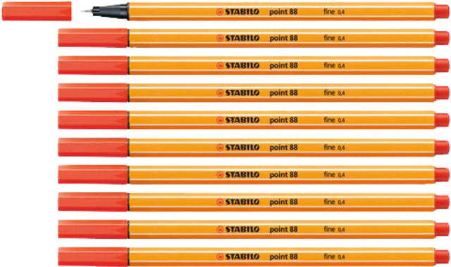 Fineliner STABILO point 88/48 fijn lichtrood