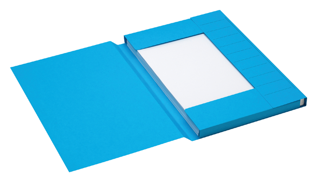 Dossiermap Secolor folio 3 klep 100% gerecycled karton 250 gr blauw