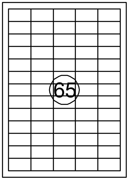 Etiket Quantore 38.1mmx21.2mm 6500 stuks