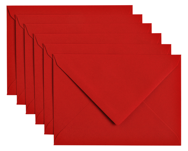 Envelop Papicolor C6 114x162mm rood pak à 6 stuks