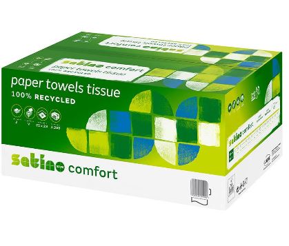 Satino Comfort V-vouw rec wit 2lg 25x23cm 3200st 277200