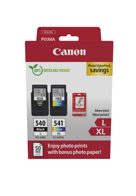 Inktcartridge Canon PG-540 +  CL-541 zwart + kleur