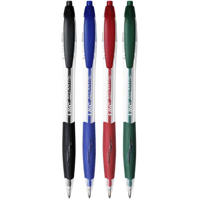 Balpen Bic Atlantis classic grip clic medium zwart