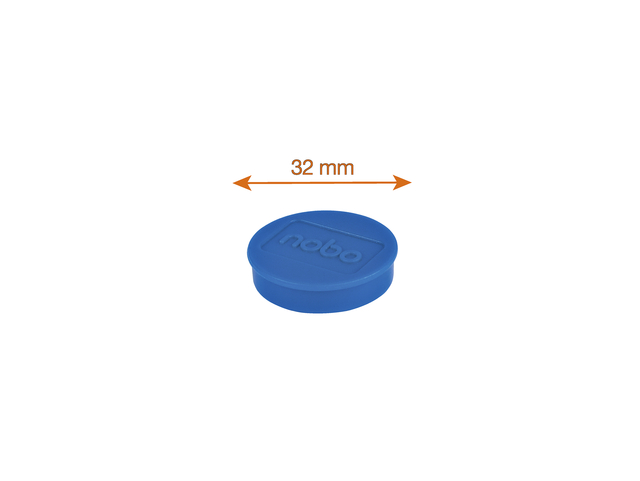 Magneet Nobo 32mm 800gr blauw 10 stuks