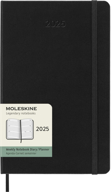 Agenda 2025 Moleskine 12M Planner Weekly 7dagen/2pagina's large hc black