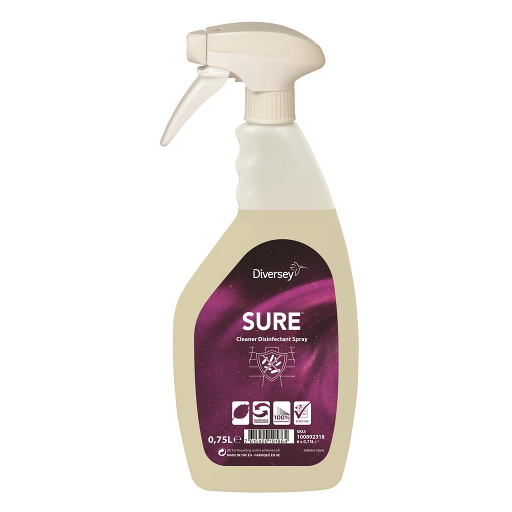 SURE Cleaner Disinfectant en Reinigings Spray doos 6x750ml