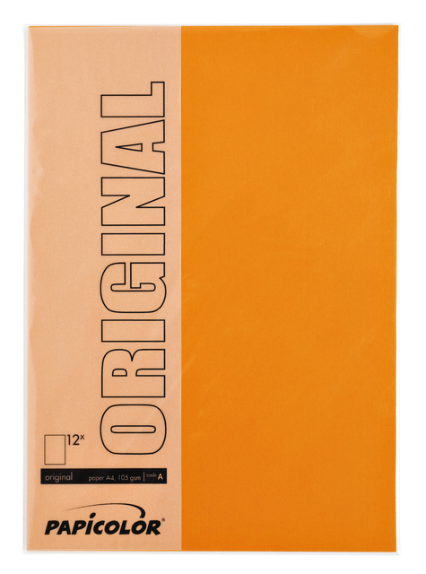 Kopieerpapier Papicolor A4 200gr 6 vel oranje