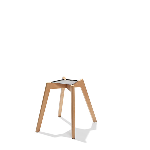 Keeve Stapelbare stoel wit , berkenhouten frame en kunststof zitting, 47x53x83cm (LxBxH), 505F01SW