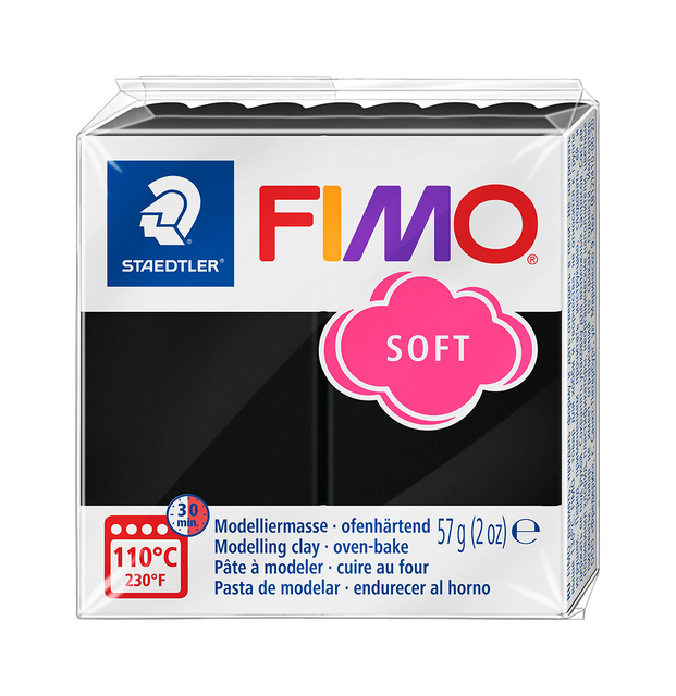 Boetseerklei Fimo soft 57 gram zwart