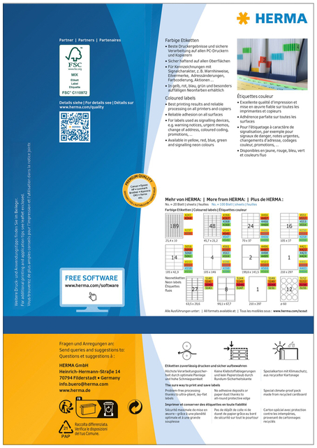 Etiket HERMA 4399 105x148mm A6 groen 400stuks