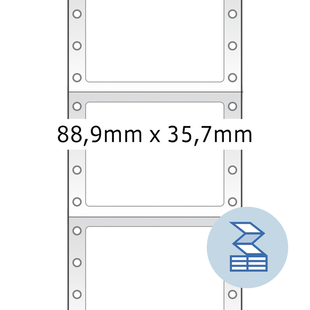 Etiket HERMA 8161 88.9x35.7mm 1-baans wit 2000stuks