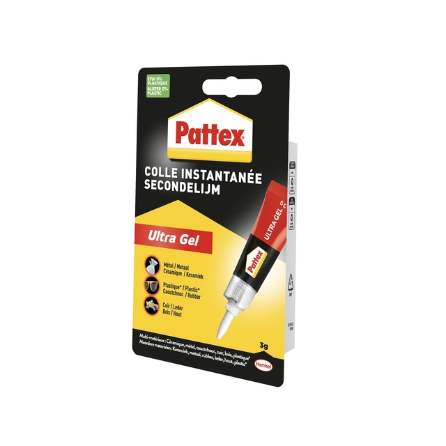 Secondelijm Pattex Ultra GEL tube 3 gram op blister