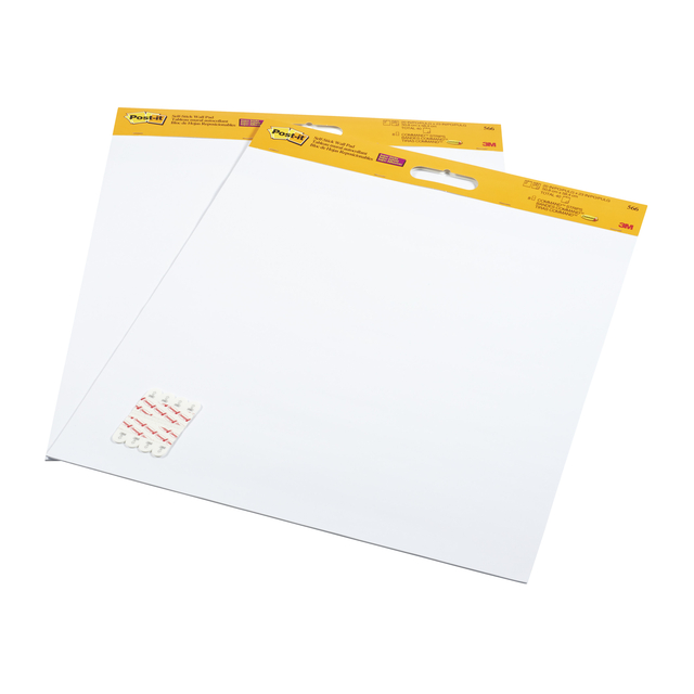 Meeting chart Post-it 566 Super Sticky 50.8x58.4cm wit incl Command bevestigingsstrip 2 stuks