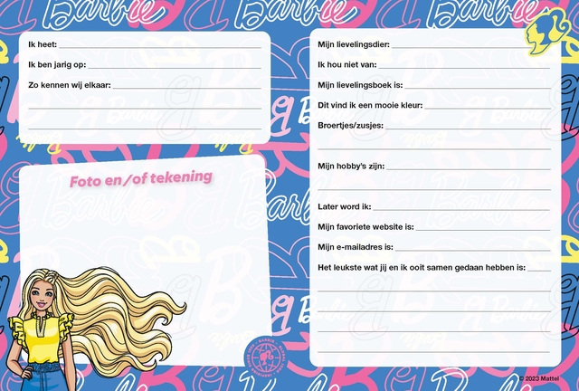 Vriendenboek Interstat Barbie