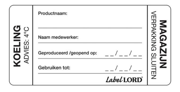 Labellord Aqua etiket Koel-Magazijn rol 250st