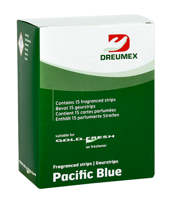 Luchtverfrisser Dreumex Gold Fresh Pacific Blue 15 strips