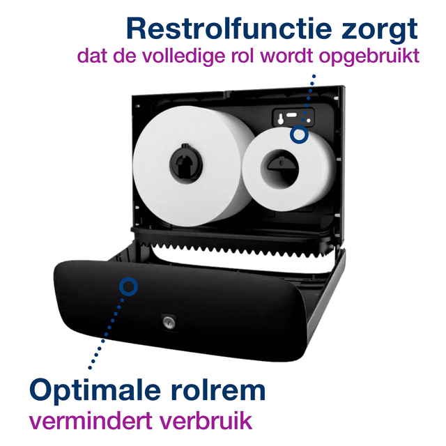 Toiletpapierdispenser Tork Image Lijn Mini jumborol T2 Image-Gesloten- rvs 460006