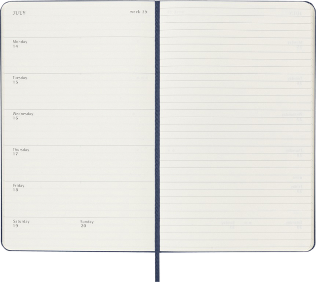 Agenda 2025 Moleskine 12M Planner Weekly 7dagen/1pagina large hc sapphire blue