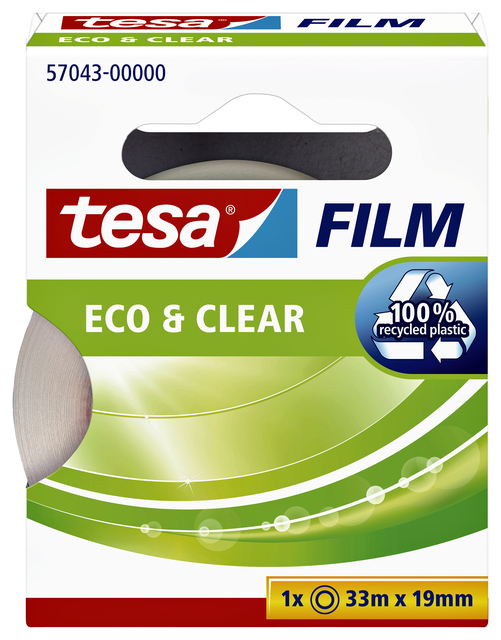 Plakband tesafilm® Eco & Clear 33mx19mm transparant