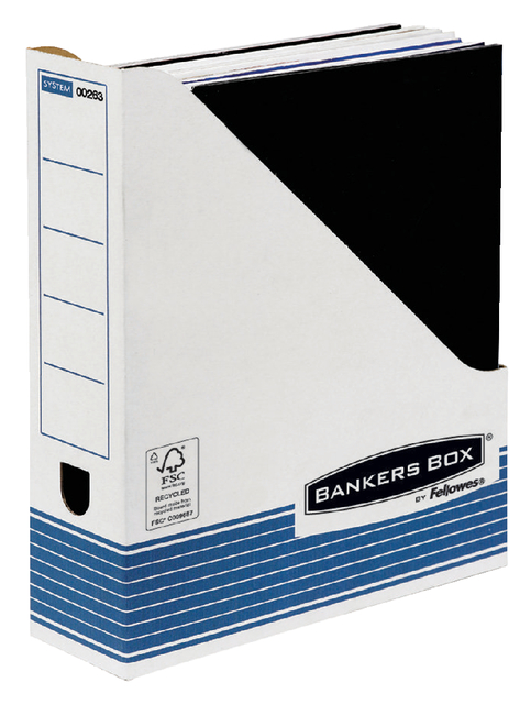 Tijdschriftcassette Bankers Box System A4  wit blauw