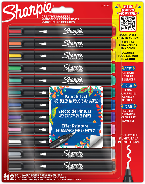 Viltstift Sharpie Creatieve marker assorti blister à 12 stuks