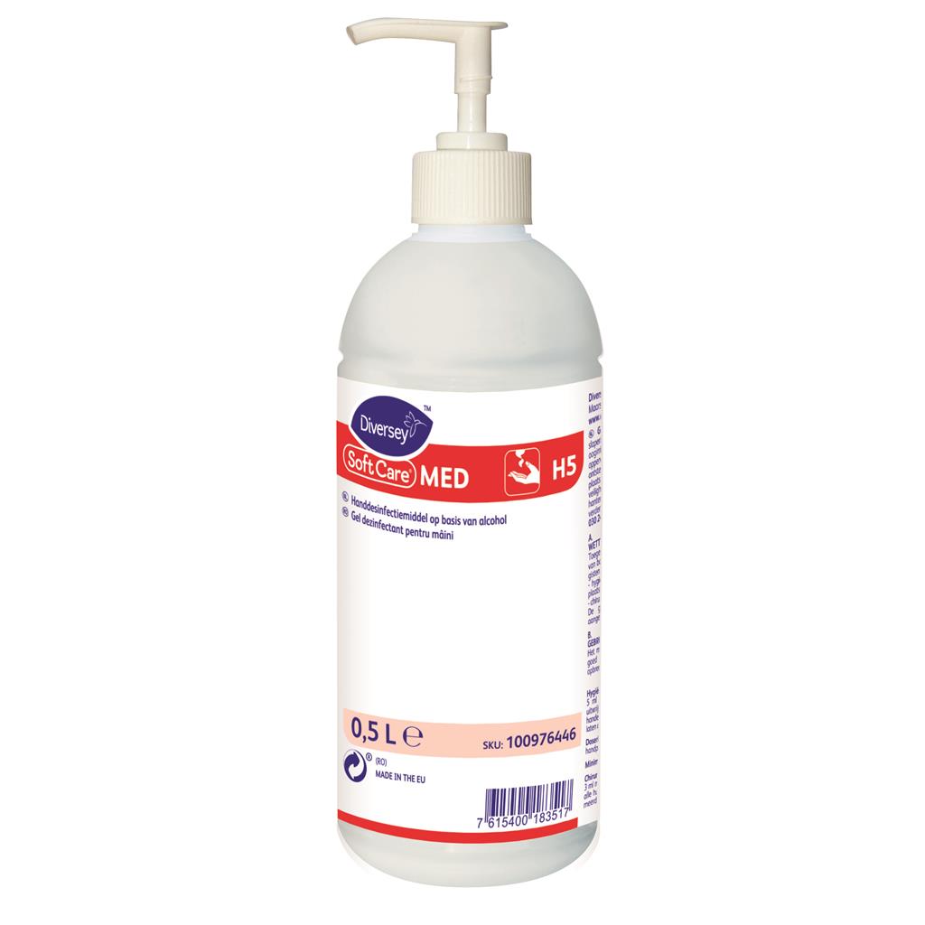 Soft Diversey Care Med  H5 ronde fles met pompje 6x500ml